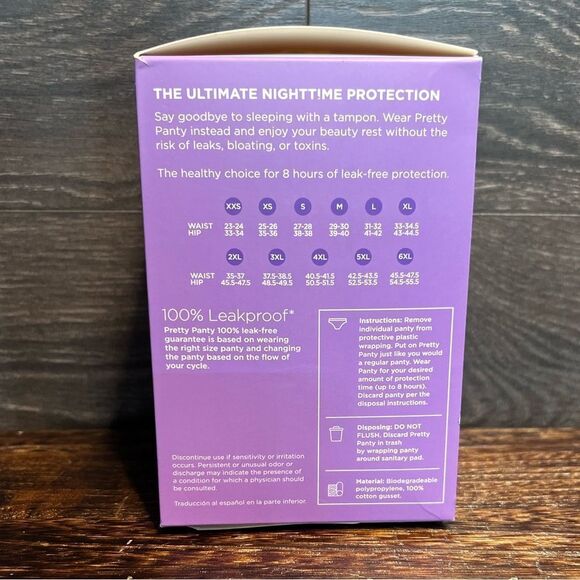 Femi Secrets Leakproof Pretty Panty in Leopard Print, Bikini, 7 Ct., Small. New! - Picture 7 of 10